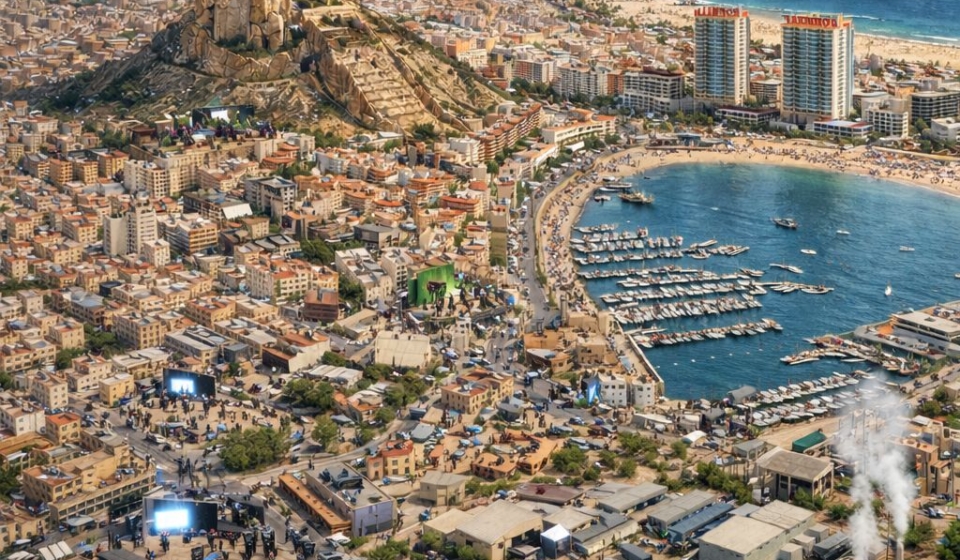 Mapa de alicante con IA de rodajes en la ciudad