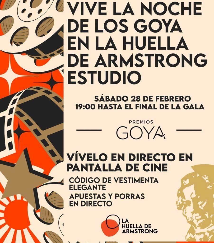 Cartel gala los goya en la huella de armstrong estudio en alicante