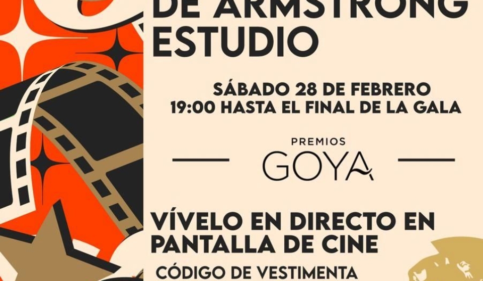 Cartel gala los goya en la huella de armstrong estudio en alicante